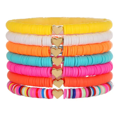 Golden Heart Glow Bracelets - Radiant Summer Stack - Jewelry