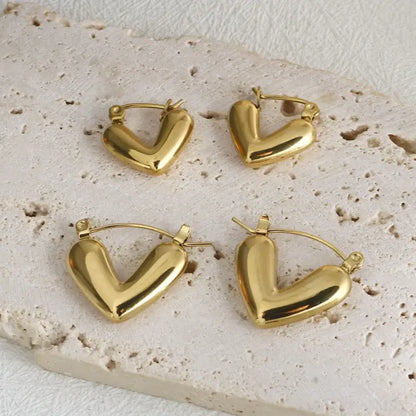 Golden Heart Hoop Earrings – Modern Love in Every Detail - Jewelry