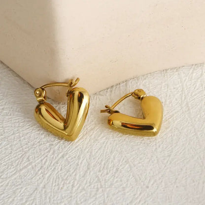 Golden Heart Hoop Earrings – Modern Love in Every Detail - Jewelry