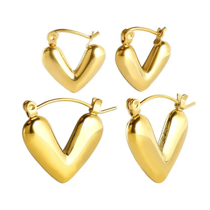 Golden Heart Hoop Earrings – Modern Love in Every Detail - Jewelry