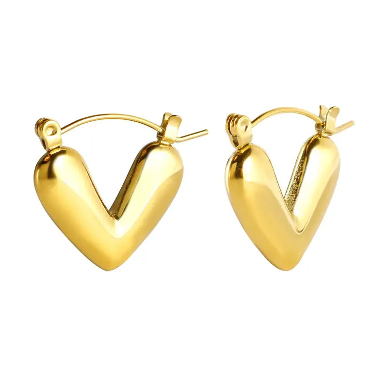 Golden Heart Hoop Earrings – Modern Love in Every Detail - Large - Jewelry