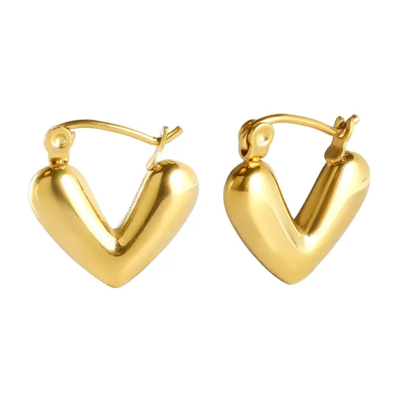 Golden Heart Hoop Earrings – Modern Love in Every Detail - Small - Jewelry