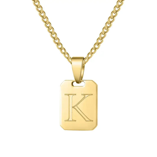 Golden Identity Tag Necklace