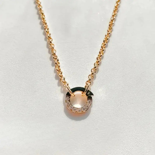 Haven Links Classic Necklace Circle CZ / 18K Gold Plated Jewelry