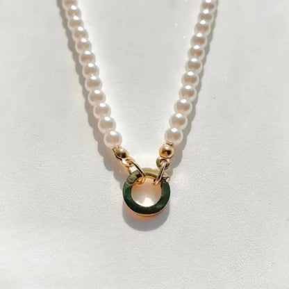 Haven Links Pearl Necklace Circle / 18K Gold Plated Jewelry