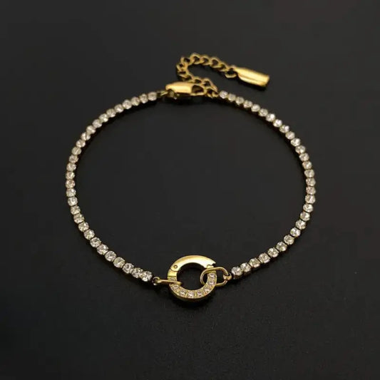 Haven Links Tennis Bracelet Cubic CZ Gold Jewelry