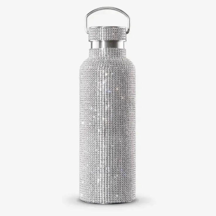 Diamond Bling Steel Tumbler - Shiny Silver