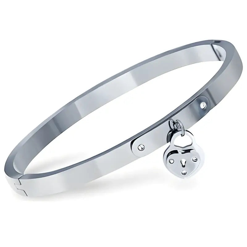 Classic Brand Forever Love Heart Bangle & Bracelet For Women Jewelry Lock Bracelets Stainless Steel Crystasl Bangles