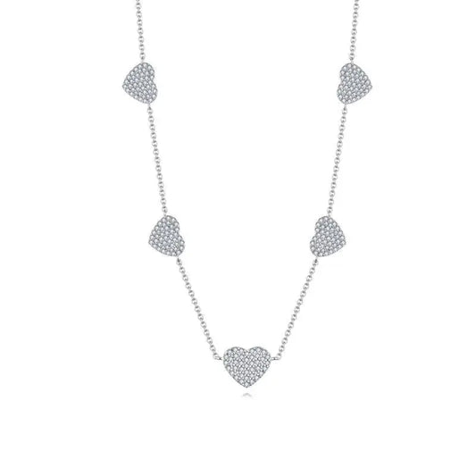 Hearts Aflame Necklace - 925 Sterling Silver - Jewelry