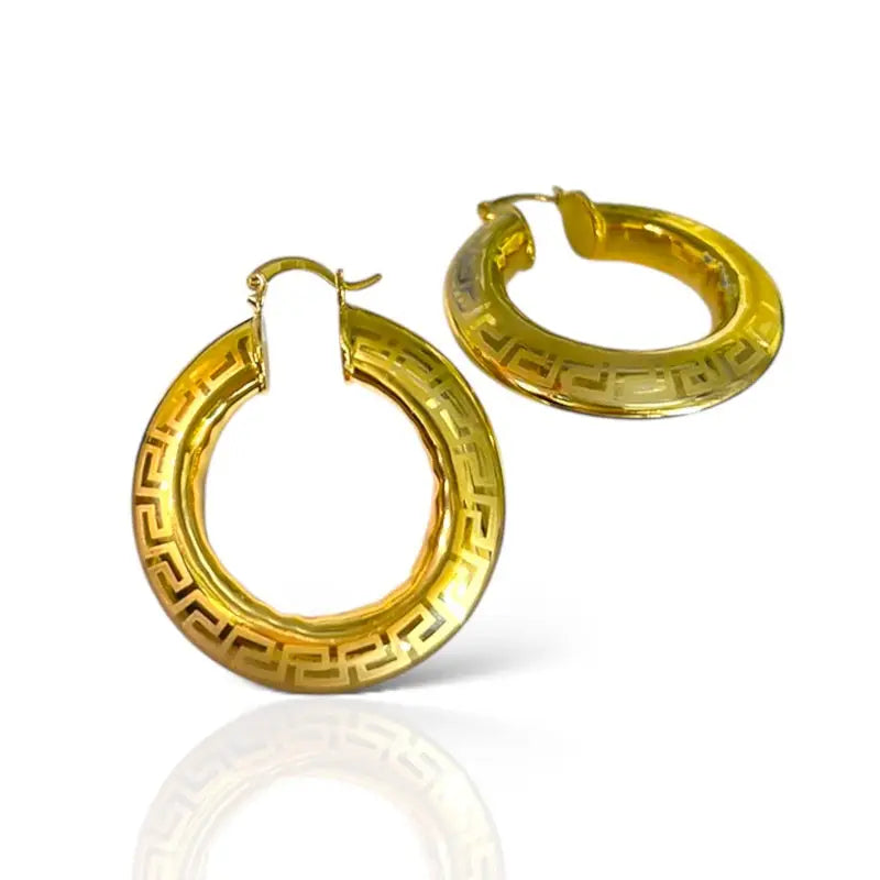 Heritage Ginger Gold Hoops - 43x38mm - Jewelry