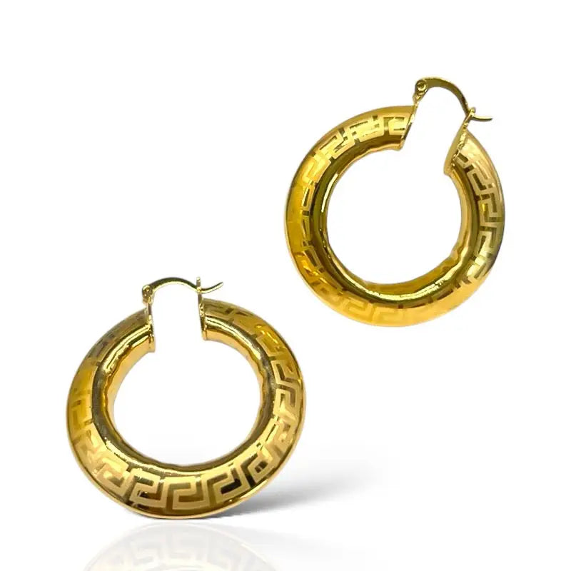 Heritage Ginger Gold Hoops - 43x38mm - Jewelry