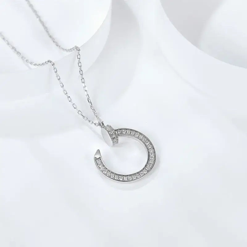 Follow Cloud 0.25ct Moissanite Necklace VVSI D Color Round Cut Pendant 18K Gold Plated 925 Sterling Silver Chain