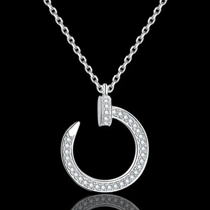 Hook of Hope Moissanite Pendant Necklace - Silver - Jewelry