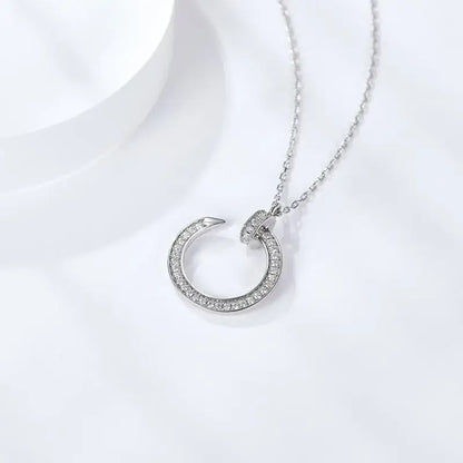 Follow Cloud 0.25ct Moissanite Necklace VVSI D Color Round Cut Pendant 18K Gold Plated 925 Sterling Silver Chain