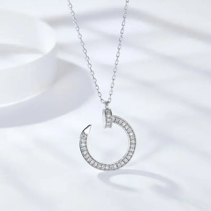 Follow Cloud 0.25ct Moissanite Necklace VVSI D Color Round Cut Pendant 18K Gold Plated 925 Sterling Silver Chain