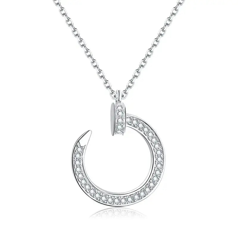 Follow Cloud 0.25ct Moissanite Necklace VVSI D Color Round Cut Pendant 18K Gold Plated 925 Sterling Silver Chain