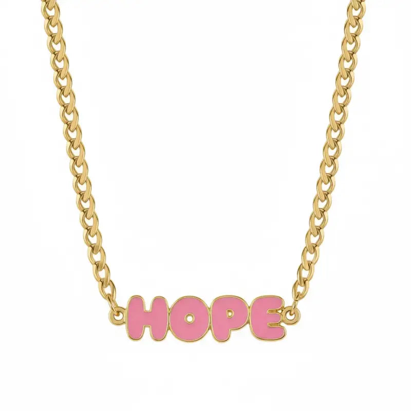 HOPE Enamel Name Necklace - Gold / 14in - Jewelry