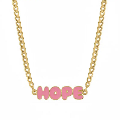 HOPE Enamel Name Necklace - Gold / 14in - Jewelry