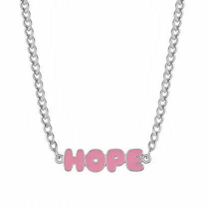 HOPE Enamel Name Necklace - Silver / 14in - Jewelry