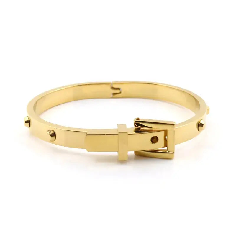 Industrial Chic Buckle Bangle Bracelet