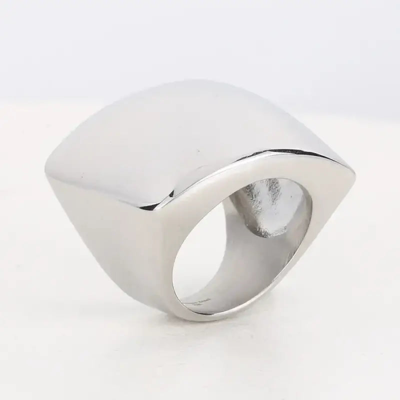 KALEN Stainless Steel Square Big Ring Thick Hip Hop Rock Signet Rings for Women Party Jewelry Bijoux Femme Gift Silver