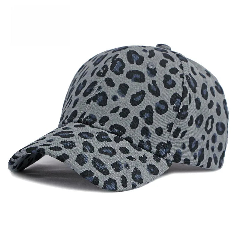 Women Winter Hat Leopard Pattern Corduroy Baseball Cap Men Retro Snapback Hip Hop Accessories Cotton Plain Warm Hats