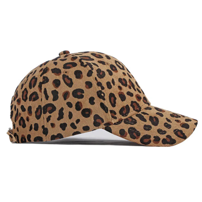 Women Winter Hat Leopard Pattern Corduroy Baseball Cap Men Retro Snapback Hip Hop Accessories Cotton Plain Warm Hats