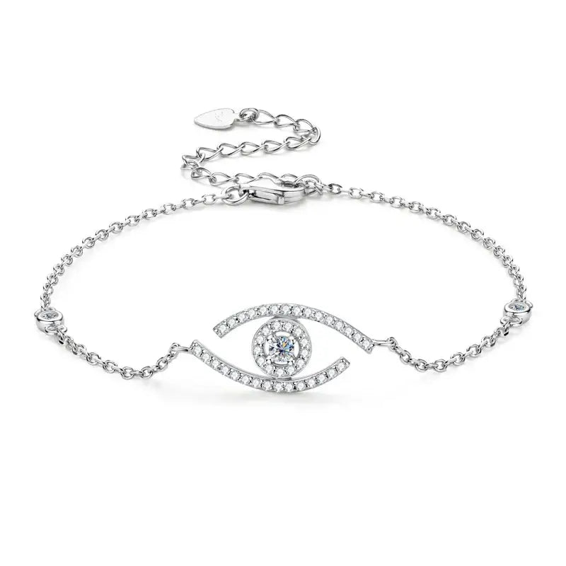 I Lift My Eyes To The Hills...Moissanite Pendant Bracelet | 925 Sterling Silver - 16in + 2in ext