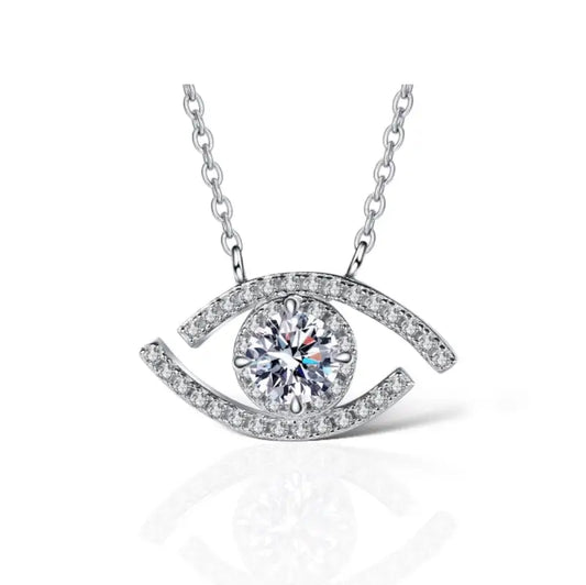 I Lift My Eyes To The Hills...Moissanite Pendant Necklace | 925 Sterling Silver - Silver - Jewelery