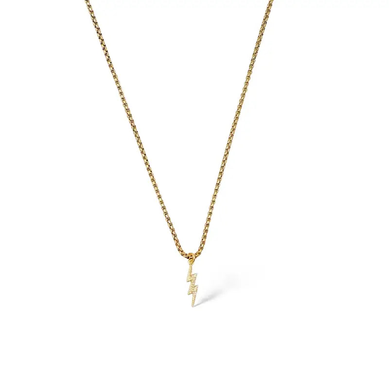 Lightening Pendant Snake Chain Necklace - Gold