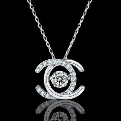 Luster Moissanite Pendant Necklace | 18k White Gold Plated | 925 Sterling Silver - White Gold