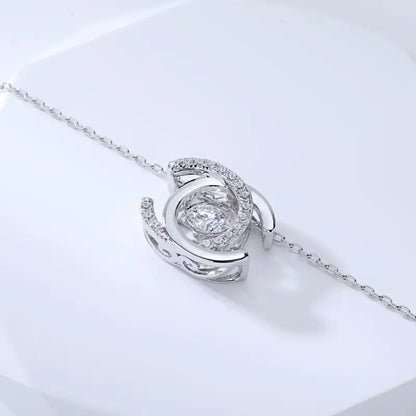 Luster Moissanite Pendant Necklace | 18k White Gold Plated | 925 Sterling Silver - White Gold