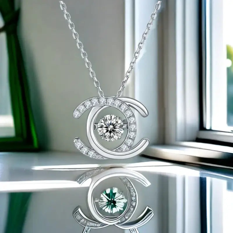 Luster Moissanite Pendant Necklace | 18k White Gold Plated | 925 Sterling Silver - White Gold