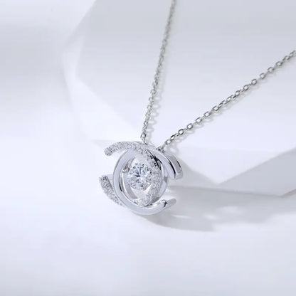 Luster Moissanite Pendant Necklace | 18k White Gold Plated | 925 Sterling Silver - White Gold