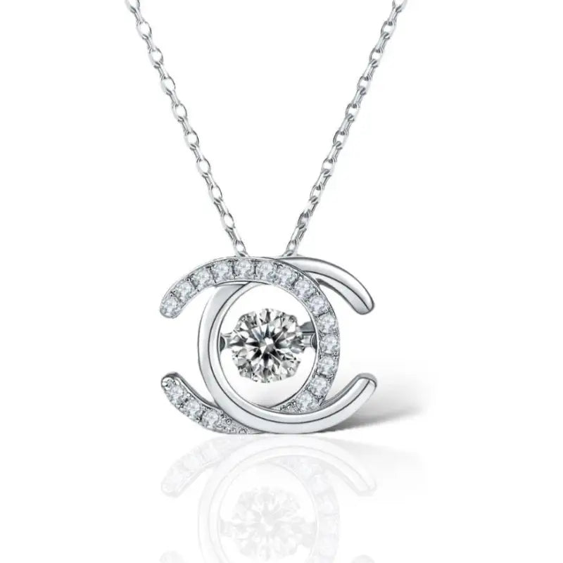 Luster Moissanite Pendant Necklace | 18k White Gold Plated | 925 Sterling Silver - White Gold