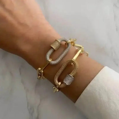 Luxury Carabiner Clasp Charms Jewelry Accessories Brass Pave Zircon Climbing Button Pendant Necklace Bracelet Connector