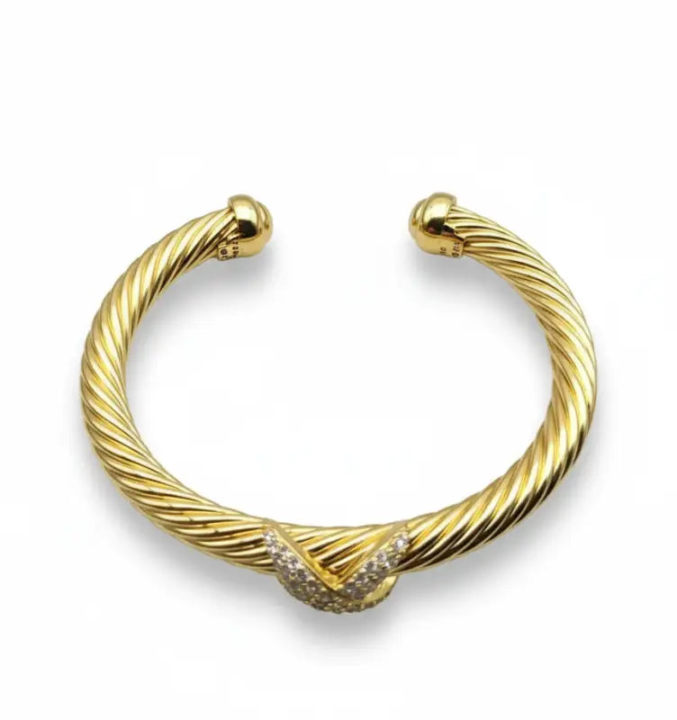 Luxury Fine Jewelry 925 Sterling Silver X Shape Bangle for Women and Men Adjustable Cuff Wedding Gifts - SZ-325 7mm 18