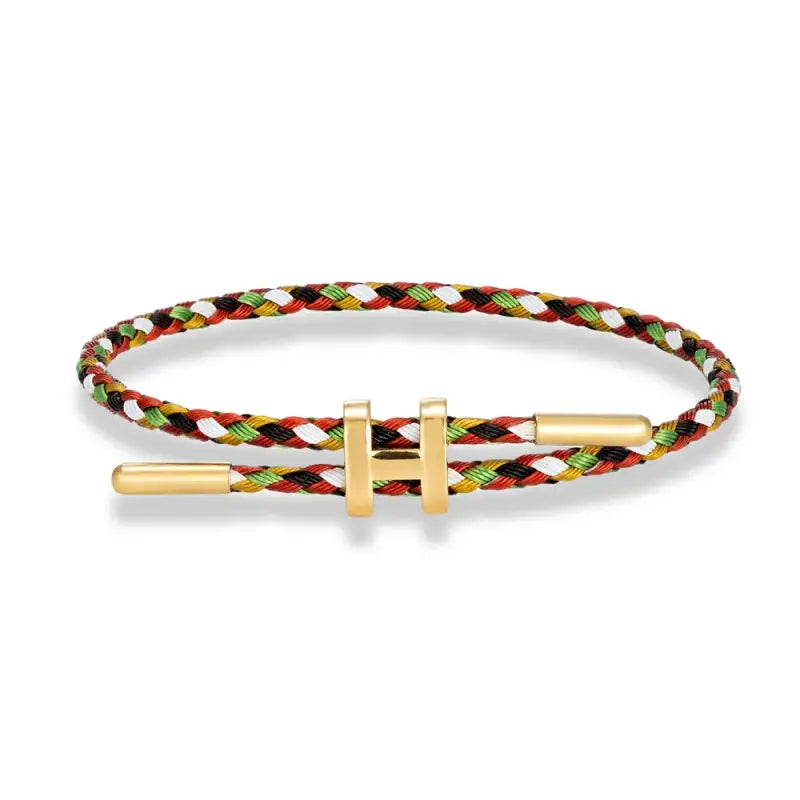 Luxury Multicolor Charm Adjustable Bracelet Fashion No Fade Stainless Steel Wire Waterproof Rope for Men Women Couple