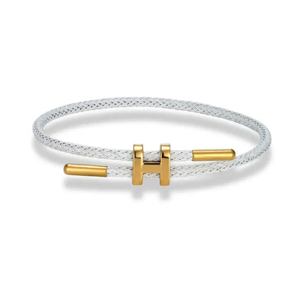 Luxury Multicolor Charm Adjustable Bracelet Fashion No Fade Stainless Steel Wire Waterproof Rope for Men Women Couple