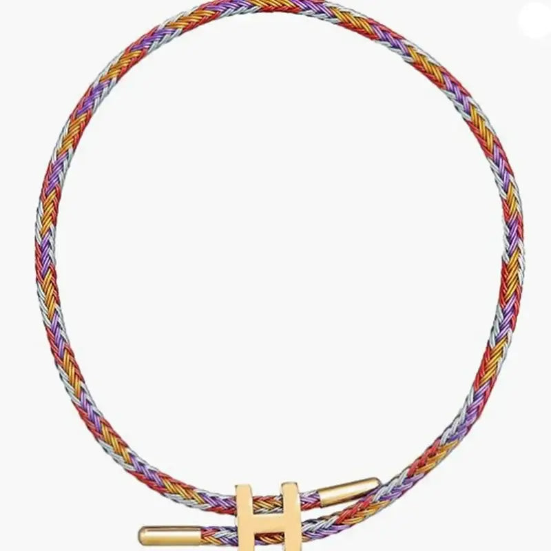 Luxury Multicolor Charm Adjustable Bracelet Fashion No Fade Stainless Steel Wire Waterproof Rope for Men Women Couple