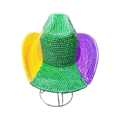 Burning Man Men’s and women’s Purple Green Yellow Western Cowboy Hats Festival Riding Hat Ranch Style Outdoor