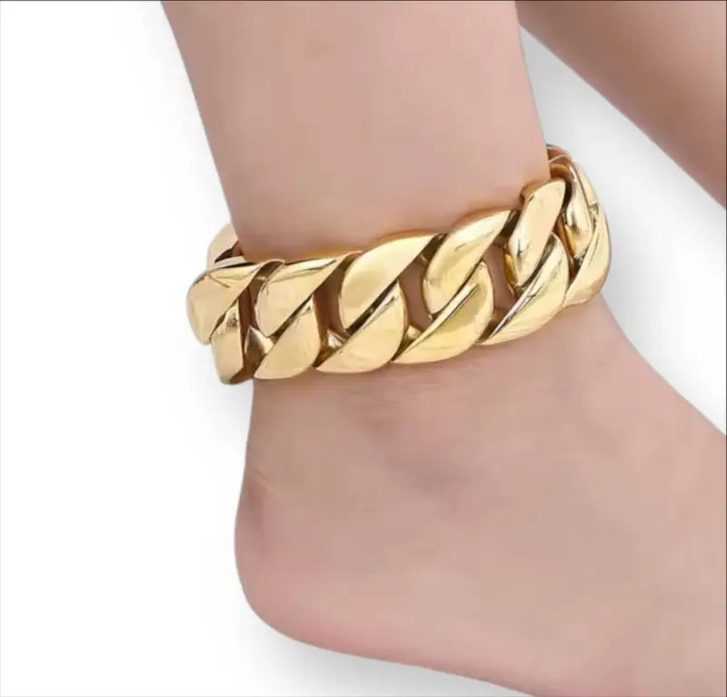 Cuban Curve Power Chain Anklet