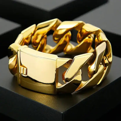 Luxe Cuba Chain Link Bracelet | 18k Gold - Stainless Steel 31mm - Jewelry