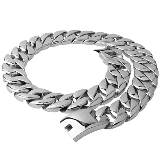 Mega Luxe Cuban Chain Link Necklace Silver 31mm - Jewelry