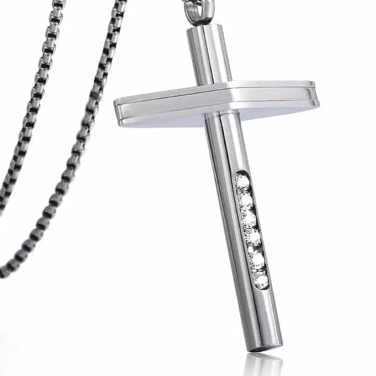 Men’s Cubic Zirconia Cross Necklace