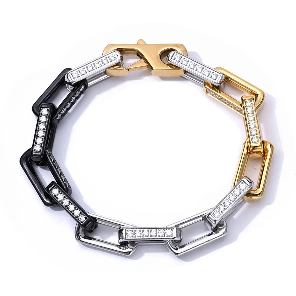 2024 Fashion High Luxury Bamboo Bracelet for Men and Women Non-fading Titanium Steel Zircon Hip-hop Jewelry Accessories