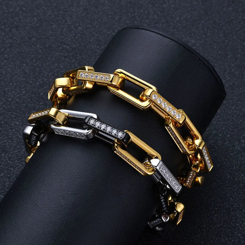 2024 Fashion High Luxury Bamboo Bracelet for Men and Women Non-fading Titanium Steel Zircon Hip-hop Jewelry Accessories