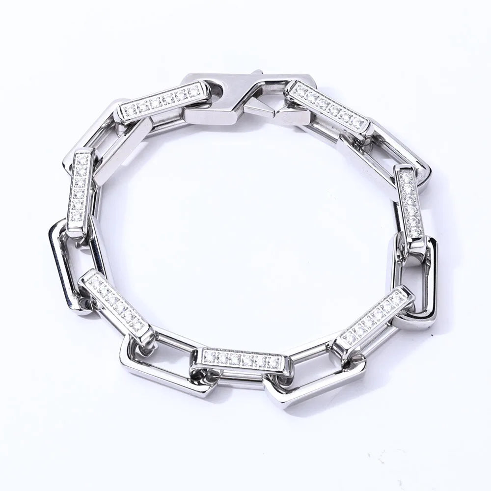 2024 Fashion High Luxury Bamboo Bracelet for Men and Women Non-fading Titanium Steel Zircon Hip-hop Jewelry Accessories