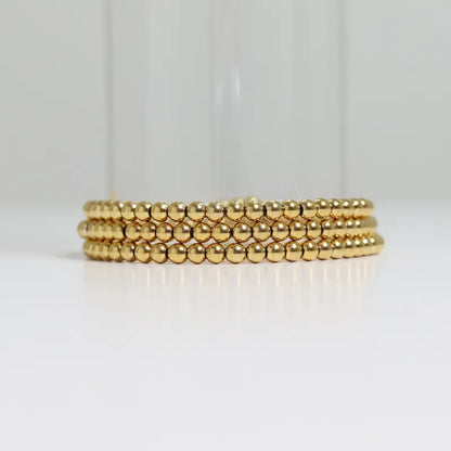 Metal Bead Stretch Bracelet - Gold - Jewelry