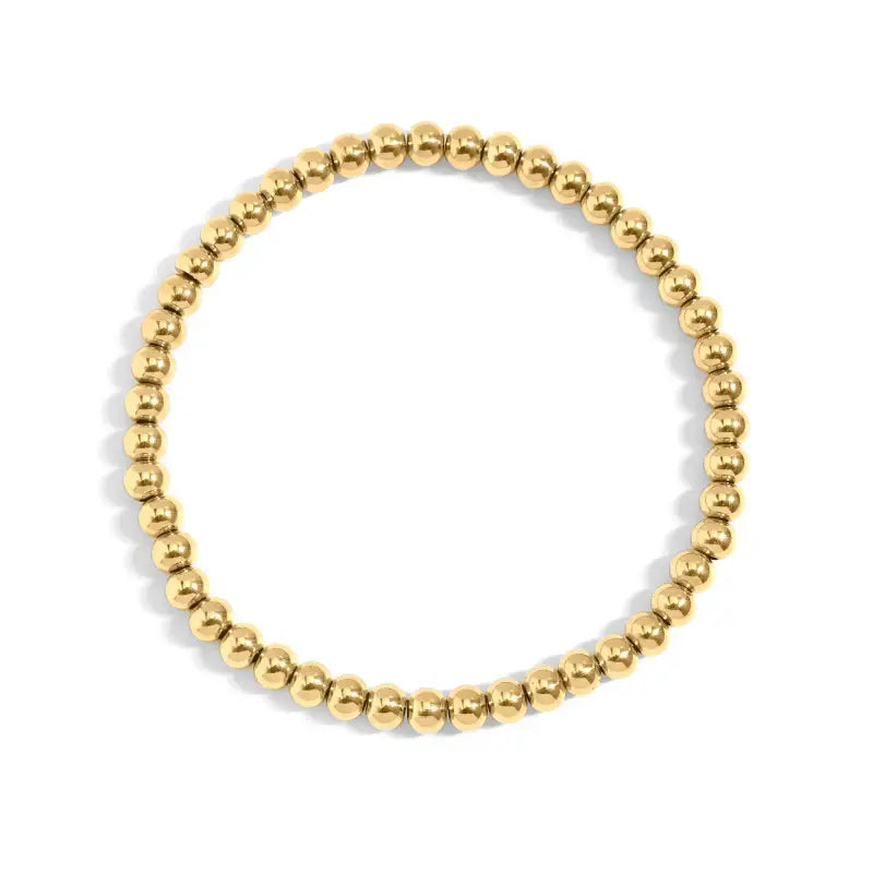 Metal Bead Stretch Bracelet - Gold - Jewelry